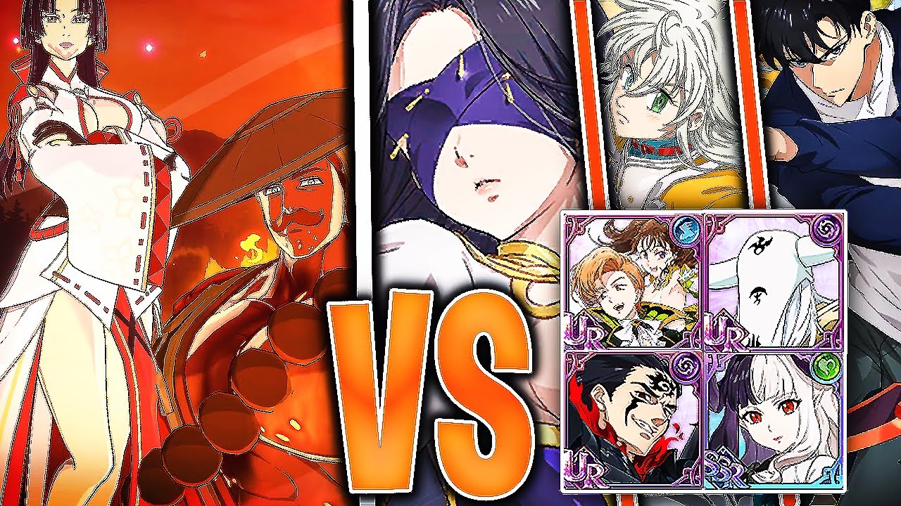 Мерлин и Эсканор против всех мета-героев в Grand Cross PVP на 7DS!