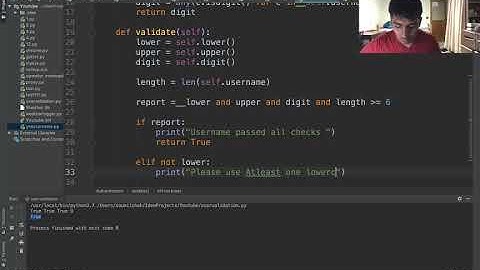 Username and Password validation in python [ 2 line of python code]