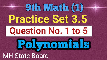 Class 9 Math (1) Practice Set 3.5  | Polynomials | SSC Class 9 Math 1