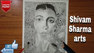 Realistic Girl tutorial sketch in babble art (#shivamsharmaarts)