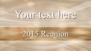 Gold Reunion Video Montage Slideshow