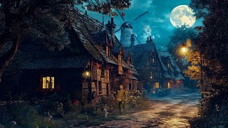 Night Medieval Village Ambience | Medieval Village Sound at Night for Sleeping, Relaxation, Studying