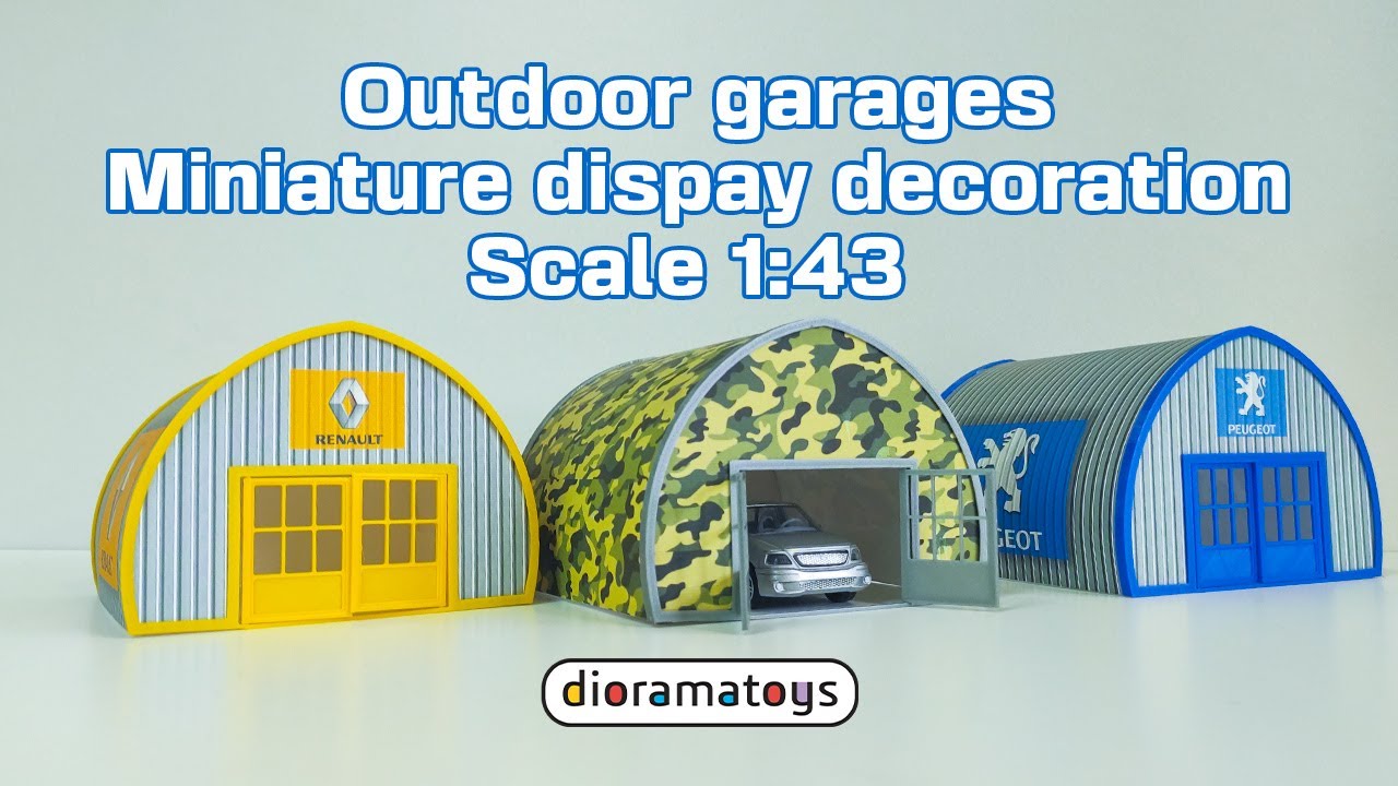 Outdoor diorama garages for display decoration Scale 