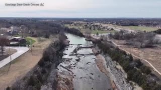 Drone footage of Salina log jam removal