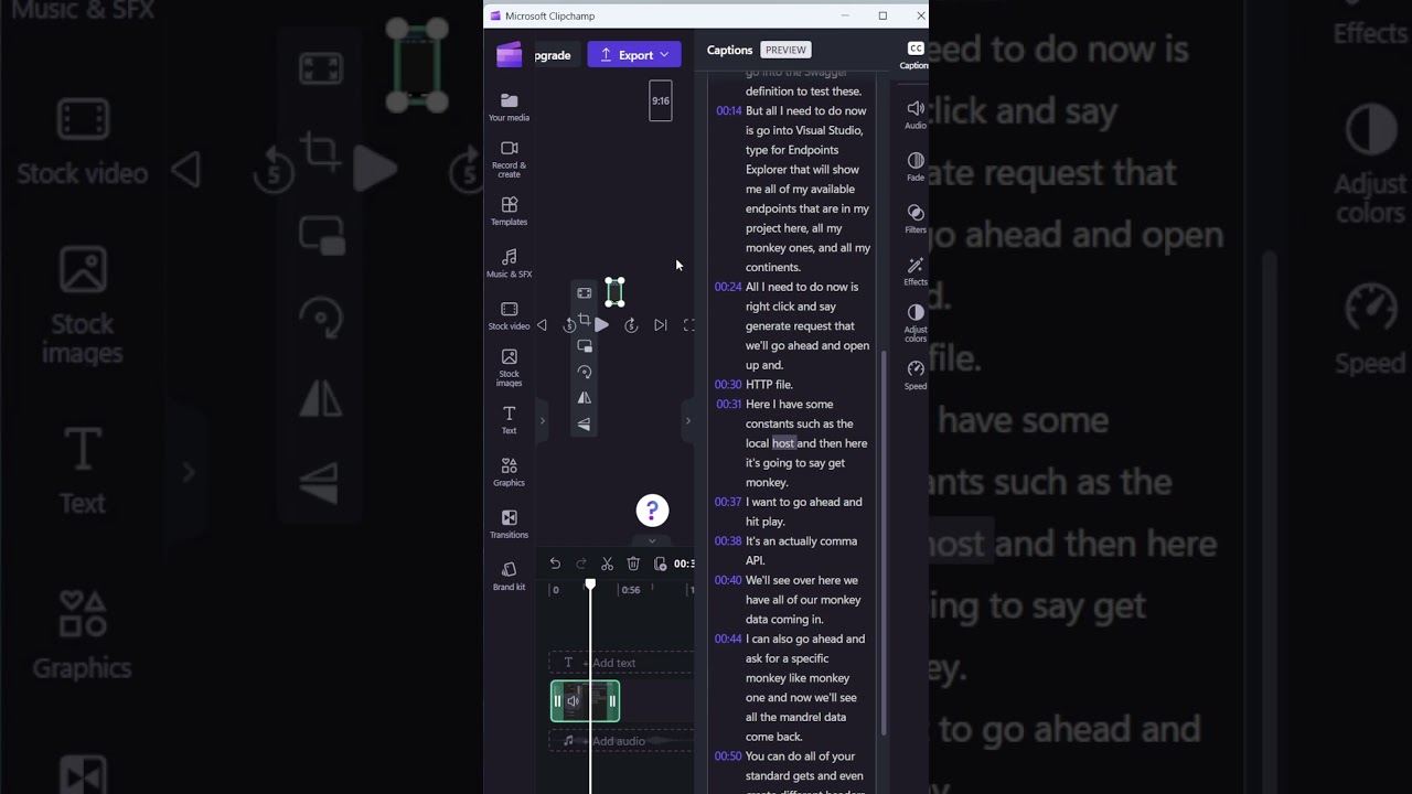 Добавляйте субтитры к видео с помощью Clipchamp
