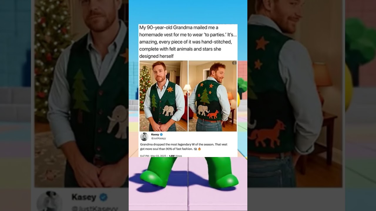 My 90 year old grandma mailed me a handmade vest for me to wear “to parties”