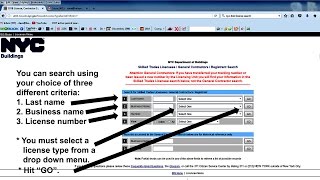 NYC DOB License Trade Search Tool