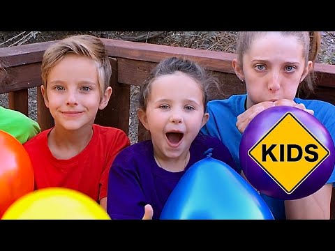 Learn English Colors! Blow Up Balloons with Sign Post Kids!