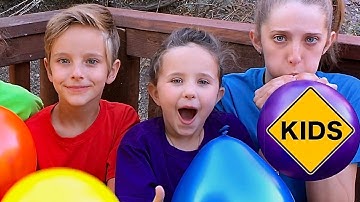 Learn English Colors! Blow Up Balloons with Sign Post Kids!