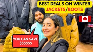 Affordable winter jacket and boots shopping in Canada | Gursahib and Jasmine in Canada