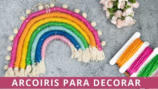 Arcoiris de macramé para decorar y colgar