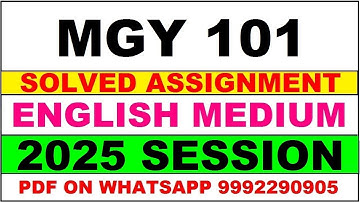 MGY 101 solved assignment 2025 in English || MGY 101 solved assignment 2025 || ignou MGY101 2025