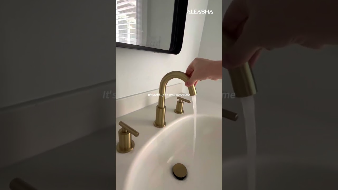 This brushed gold faucet is a must-have! 