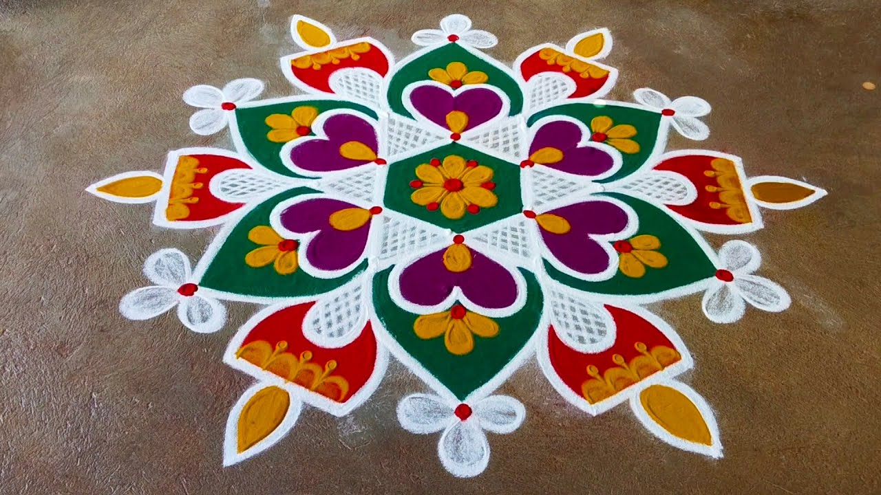 5×3 simple rangoli design ❤️🤗❤️❤️