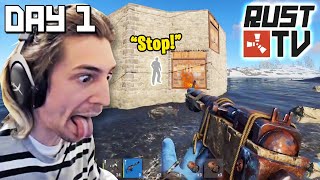 xQc Causes CHAOS After Doing His First Raid in OTV Rust Server! (DAY 1)