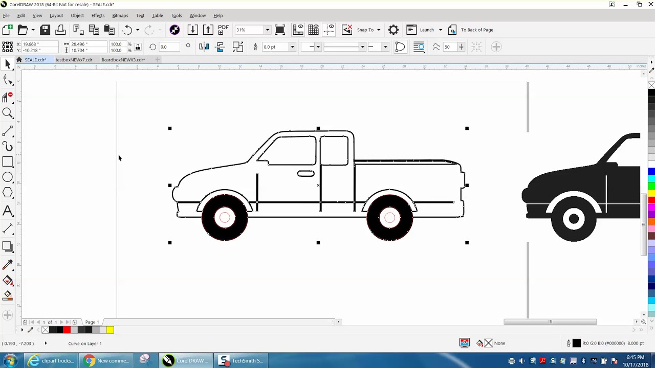 Corel Draw Tips & Tricks Make a Black Truck into a White Truck - YouTube