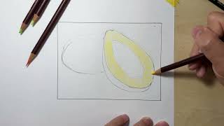 Papaya - How to Draw and Shade with colour pencils