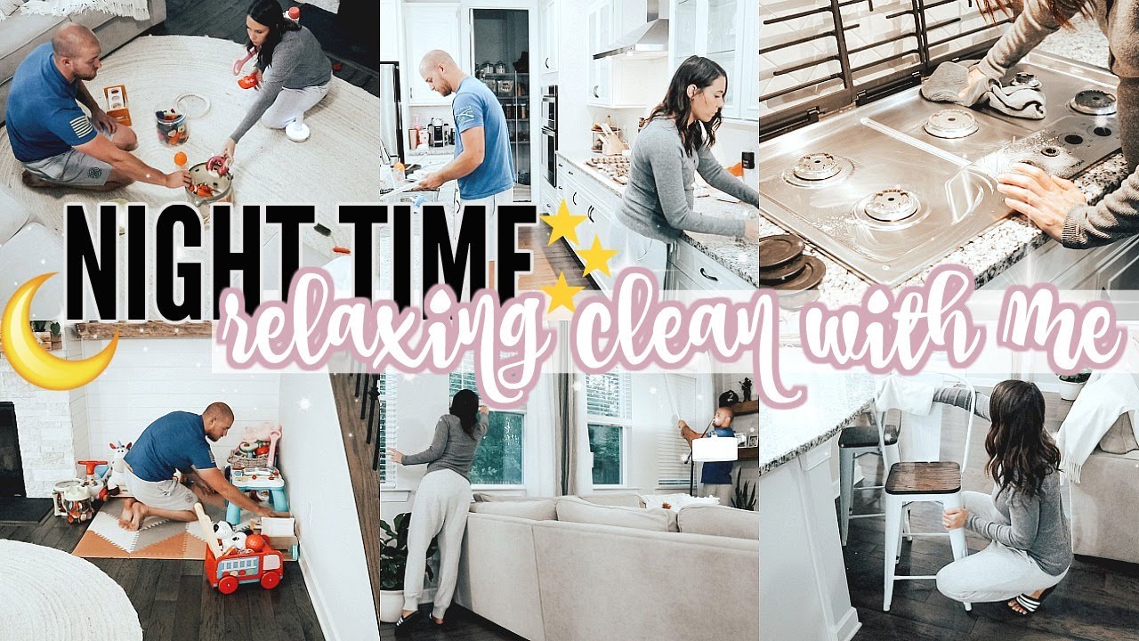 RELAXING NIGHT TIME CLEAN WITH ME | CLEANING MOTIVATION | MORE WITH MORROWS