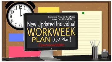 New Updated Individual Workweek Plan | Enclosure No.3 to DepEd Order No.011 s. 2020 | Q2 Plan