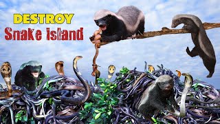 Death Island! How Many Honey Badgers Are Needed To Eliminate All The Venomous Snake On Snake Island?