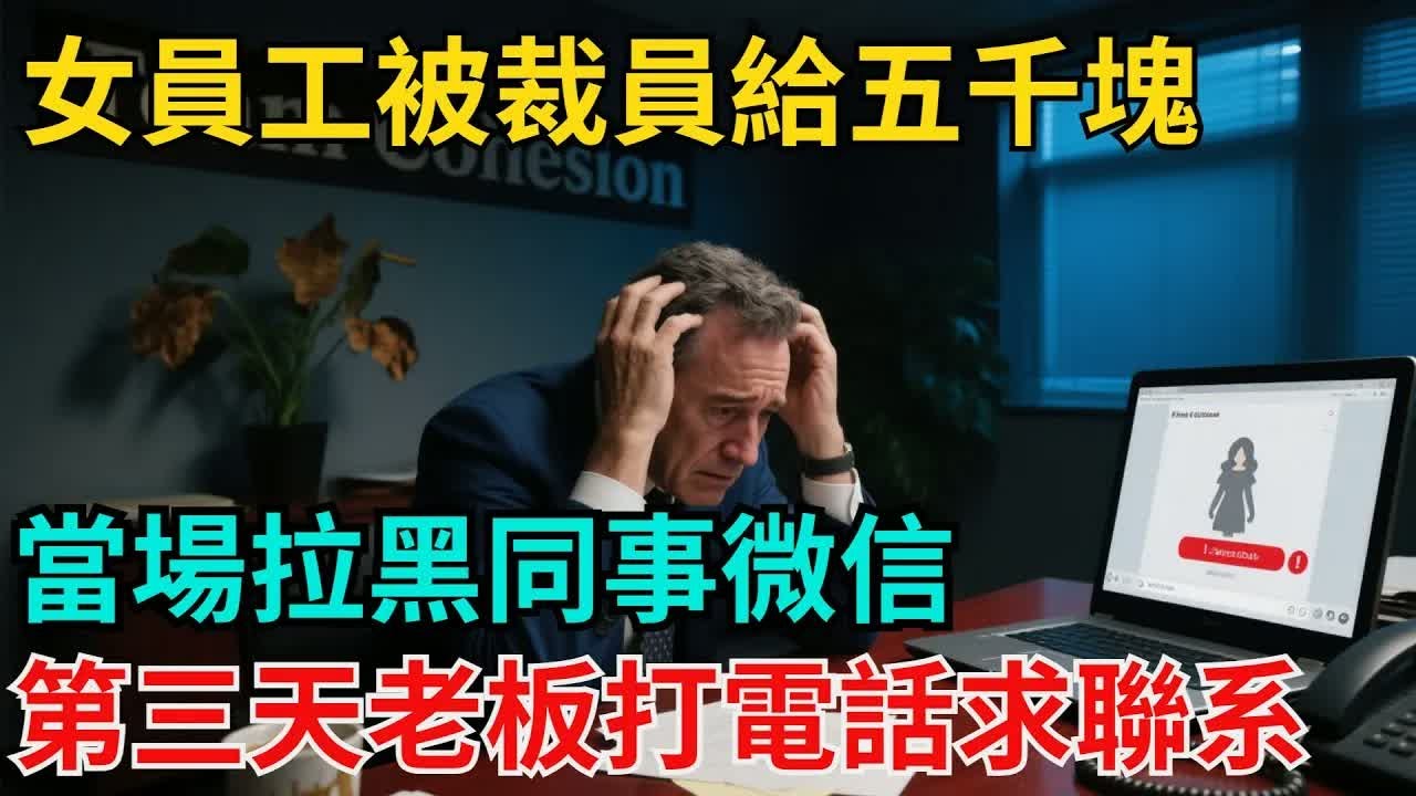 女員工被裁員給五千塊,當場拉黑同事微信,第三天老板打電話求聯系【非常物語】