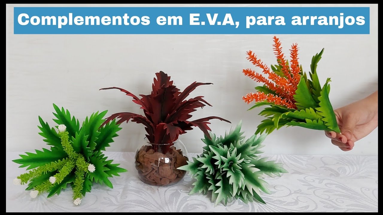 Como fazer um lindo complemento em E.V.A, sem frisador, para arranjos.