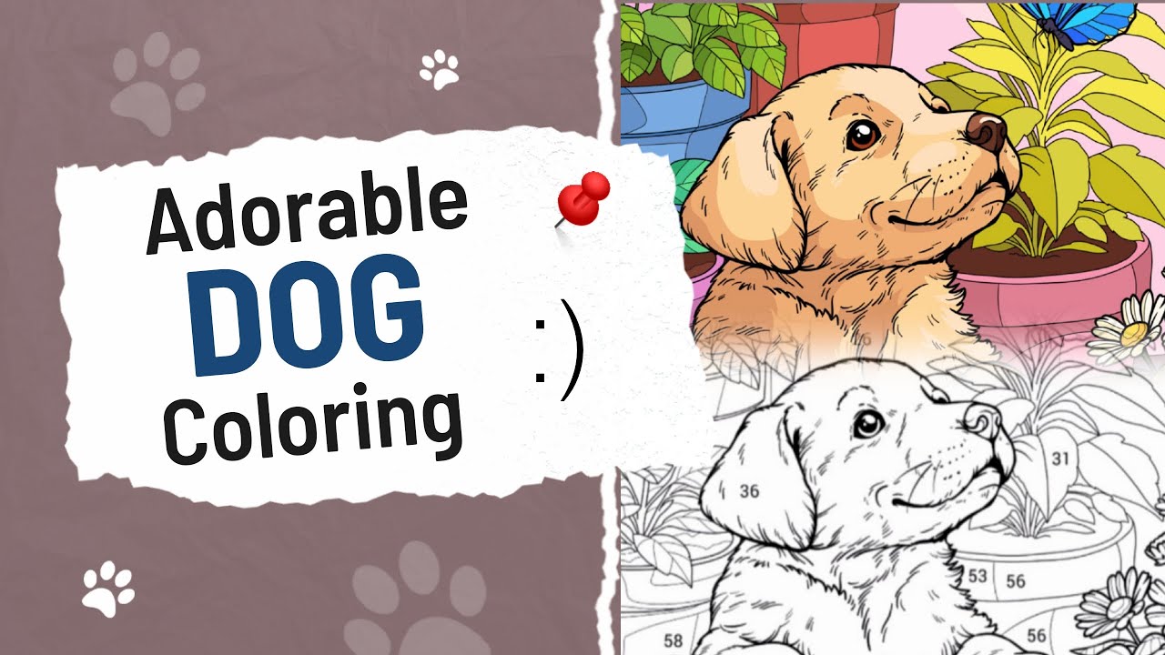 Cute Dog Coloring | Relaxing & Cozy Art for Stress Relief