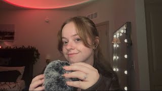 ASMR Leather and Fluffy Mic Triggers By A Crackling Candle 🕯️🌙☁️
