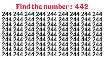 How Fast Can You Find the Number "442".Test your eyes.Focus your mind.Number challenge.