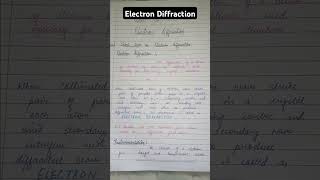 Electron Diffraction - Introduction,Instrumentation,Working,Application#chemistry#mscchemistrynotes