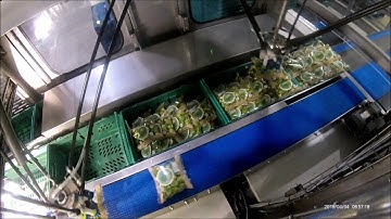 Automated packing of VFFS and flow wrap bags into retail crates