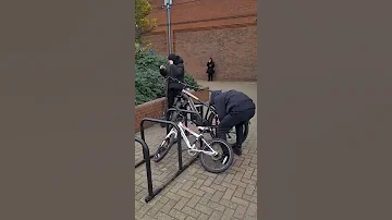 Thief cuts lock on Trek Powerfly 4 electric bike with angle grinder