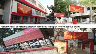 Postal Districts  and Head quarters in Tamilnadu for Competitive Exams