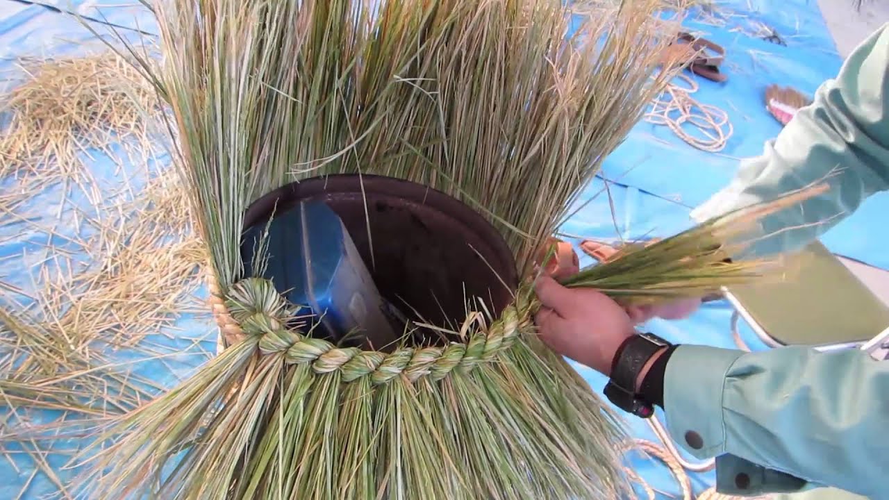 【造園】本格的な門松を作る－その5 縄を編む