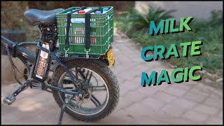 How to Secure a Full Milk Crate to Your Rear Bike Rack (Heavy Load Test Ride)