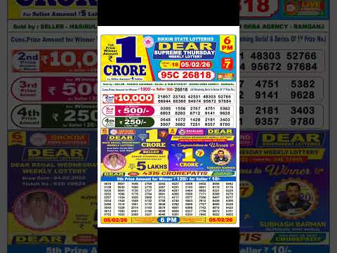 Nagaland State Lottery Sambad 6 PM Result Today 05 02 2026 