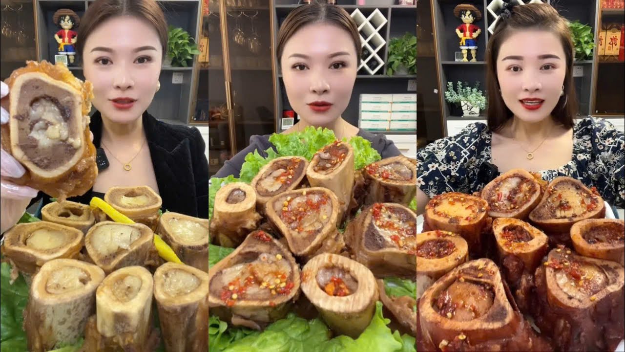 Mukbang bone marrow asmr- 牛骨髓 - 쇠고기 골수 - 牛骨髄 - thánh ăn tủy xương #2168 Jin Jin Official