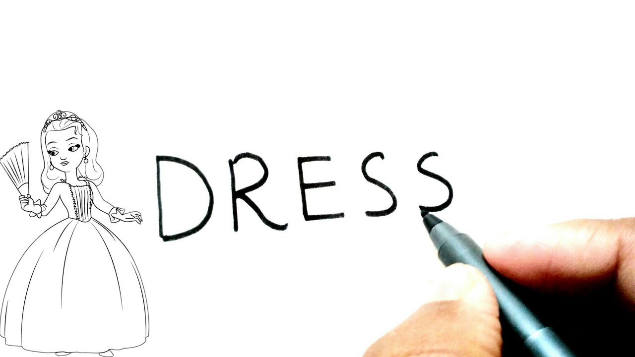 How To Word Dress Turn Into A DressWordart easy for kids to draw