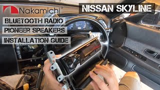Installing Nakamichi Bluetooth Radio and Speakers in the Nissan Skyline R32   NQ711B home wrenchers