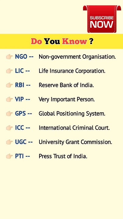 ngo-lic-rbi-vip-gps-icc-ugc-pti-full-form-important-full-form-youtube