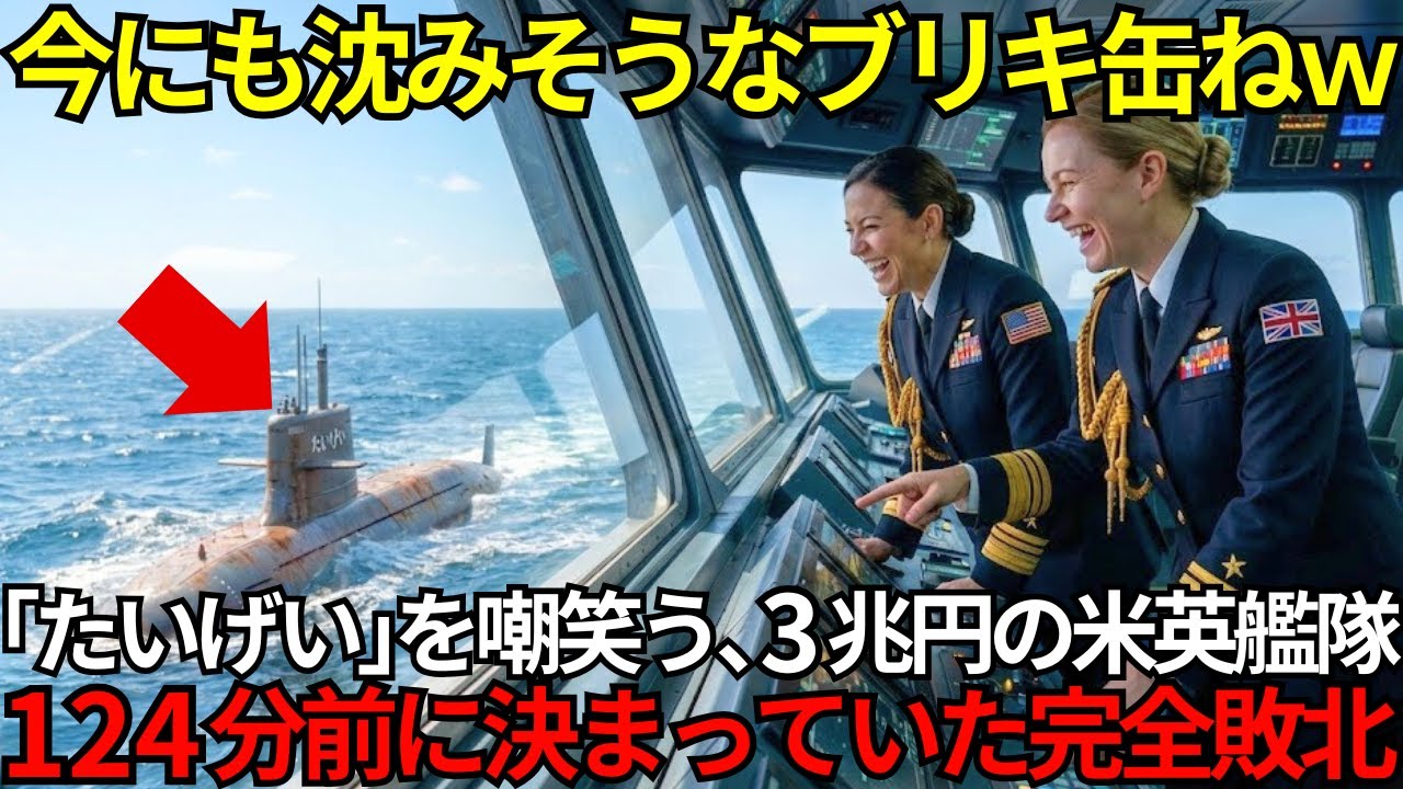 【完全版】「海が汚れるから消えてｗ」と潜水艦「たいげい」を罵倒した米英軍、開始数時間で全滅判定…涙で敬礼するまでの全記録【海外の反応】