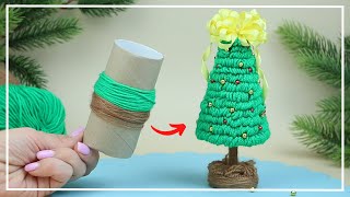 🎄 Мягкая Ёлочка из Ниток и Втулки 🎅 Новогодние поделки ❤ Christmas Tree Idea Making with Wool
