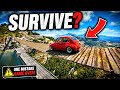 BeamNG Drive: 5 Cars vs Dangerous Bridge Over Dam – Only 1 Survives! 😱 #beamngdrive #carcrash #learn
