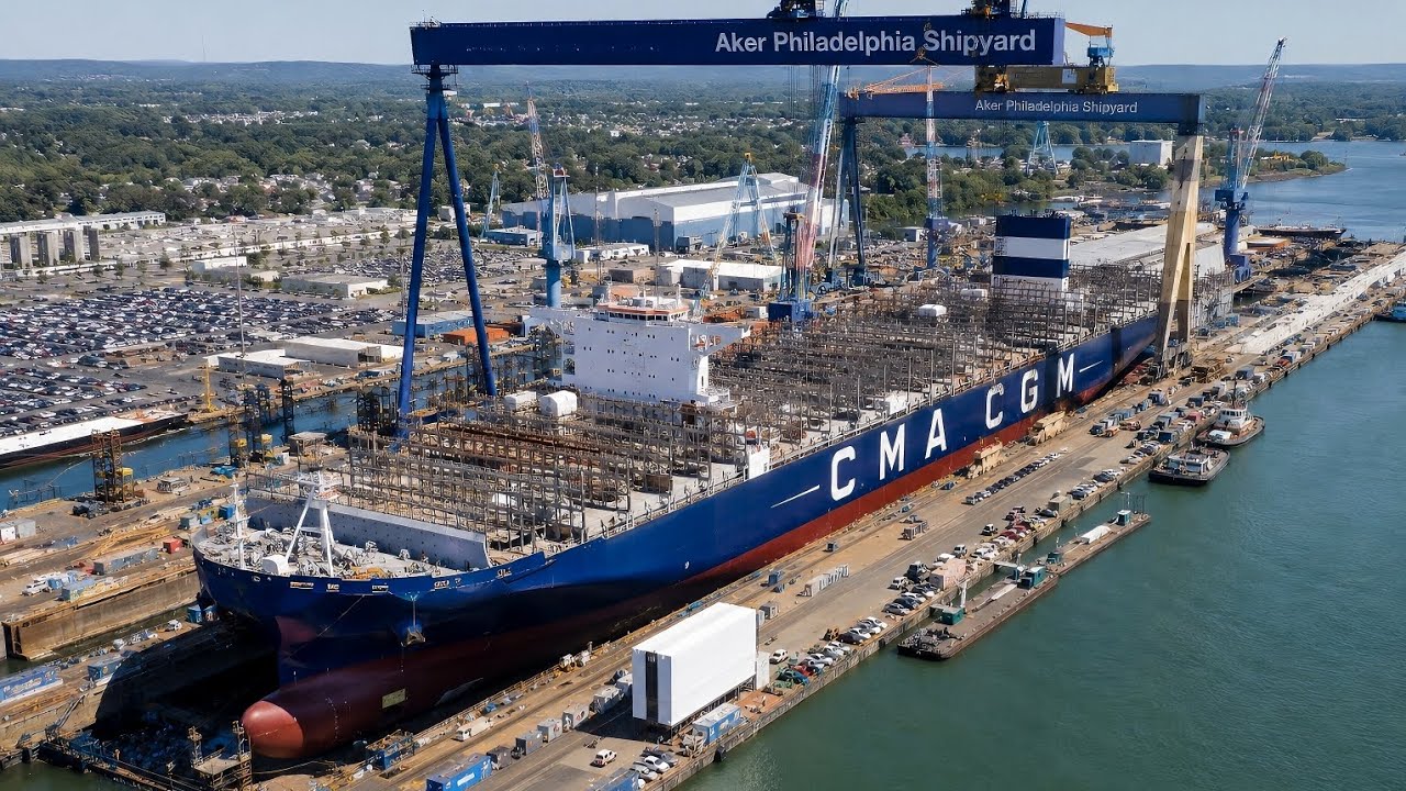 Shipyard Container Vessel Example How Giant Container Ships Are Manufactured Inside Massive Shipbuilding ...