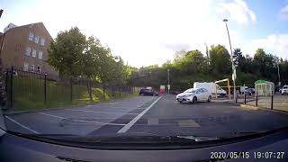 Driver Takes Very Wide Turn - Near Miss Close Call