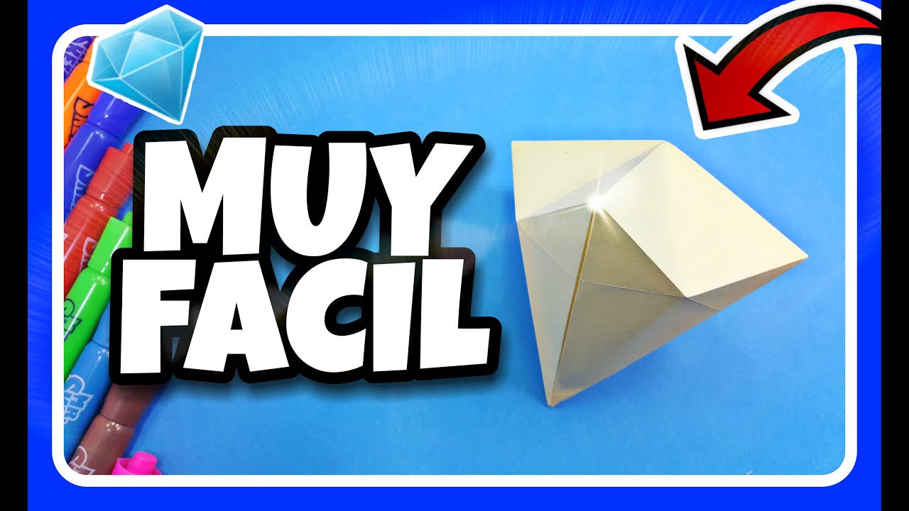 Como hacer un DIAMANTE 💎 con una HOJA de papel FACIL【Paso a Paso