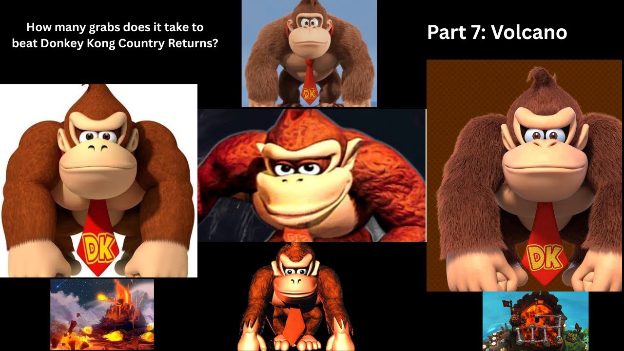 How many grabs does it take to beat Donkey Kong Country Returns? Part 7: Volcano