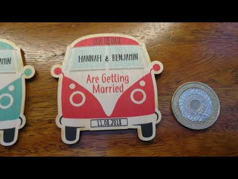 Campervan Save The Date fridge magnets - PersonalisedGifts.co.uk