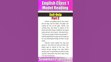 English Class 1 Ch 11 Self Help Part 2