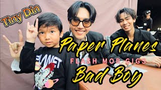 Paper Planes Flash Mob “Bad Boy” “ทรงอย่างแบด” - ‘Din’ was there as one of the artists on drum.